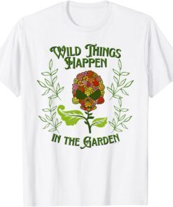 Wild Things Happen in the Garden Cute Skull Flower Tee Shirt