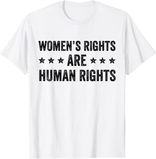 Women's Rights Are Human Rights Feminist Protect Distressed Tee Shirt