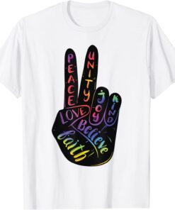 awesome international day of peace hand sign tie dye Tee Shirt