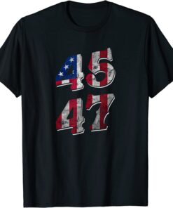 45 47 President Trump 2022 Second Term USA Flag Vintage Tee Shirt