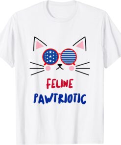 4th Of July Cat Independence Day Patriot USA For Cat Lover Tee Shirt