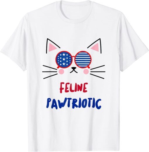 4th Of July Cat Independence Day Patriot USA For Cat Lover Tee Shirt