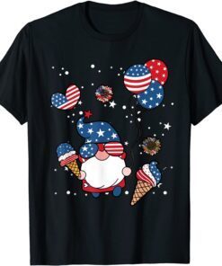 4th of July 2022 Gnomes Patriotic Gnome American Flag Tee Shirt