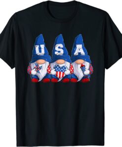 4th of July Gnomes America Independence Day Patriot USA Tee Shirt