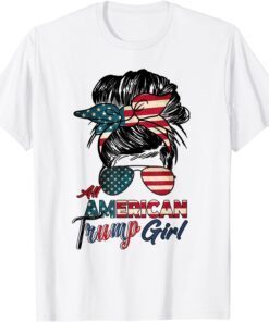 All American Trump Girl US Flag July 4th Patriot Republican Tee Shirt