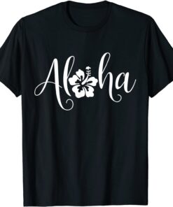 Aloha Hawaiian Hibiscus Flower Surfer Maui Kauai Hawaii Tee Shirt