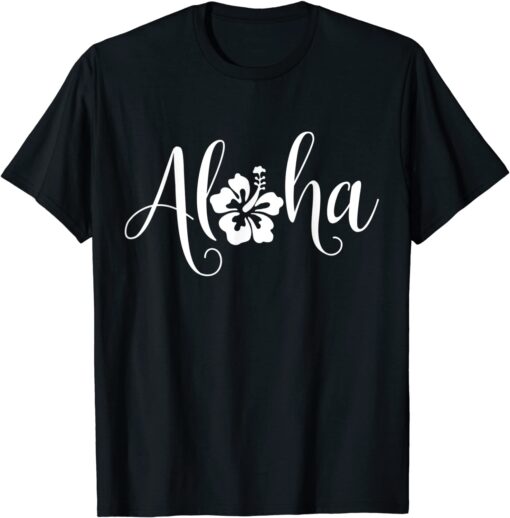 Aloha Hawaiian Hibiscus Flower Surfer Maui Kauai Hawaii Tee Shirt