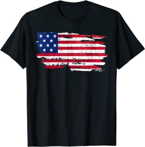 America Patriotic Flag Happy 4th Of July USA Independence Tee Shirt