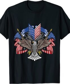 American Flag Shield 4th Of July USA Eagle Patriotic Tee Shirt