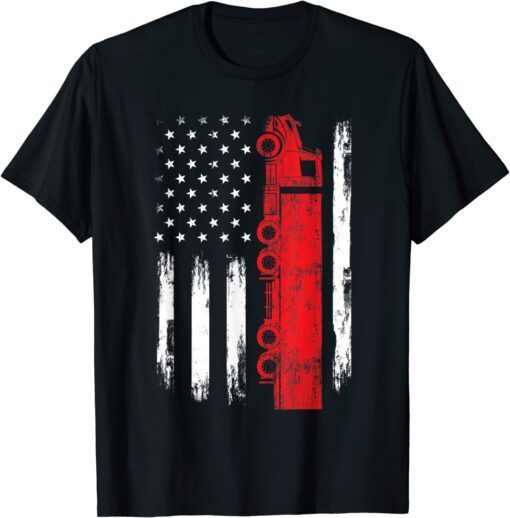 American Flag Truck – Semi Truck Driver Trucking Trucker Tee Shirt