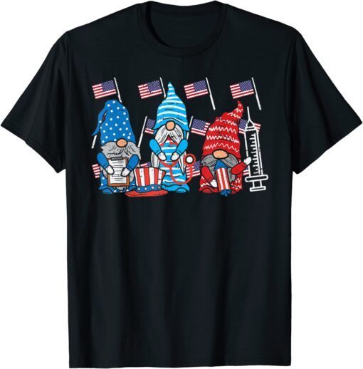 American Gnomes Nurse 4th Of July Scrub Top Patriot Tee Shirt