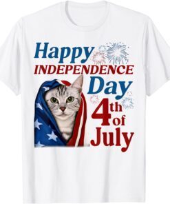 American Shorthair Happy 4th Of July Independence Day Tee Shirt