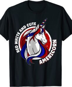 American Unicorn 4th of July Red White And Cute Americorn Tee Shirt