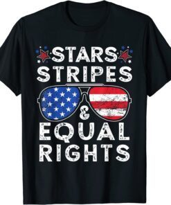 Aviator USA Flag Sunglasses Stars Stripes Reproductive Right Tee Shirt