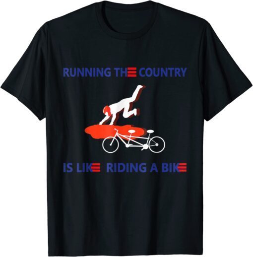 Biden Bike Bicycle Falls Off Merry 4th Of July Tee Shirt