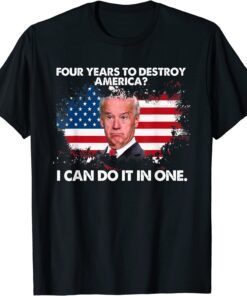 Biden Destroys America vintage US flag anti-Biden T-Shirt