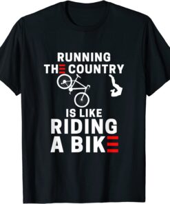 Biden Falling Off His Bicycle Biden Falls Off Bike Meme Tee Shirt