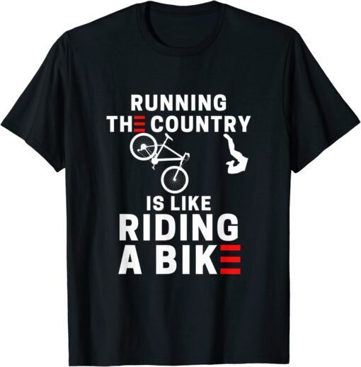 Biden Falling Off His Bicycle Biden Falls Off Bike Meme Tee Shirt