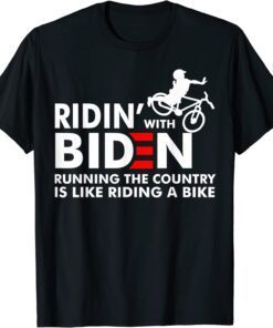 Biden Falling Off His Bicycle Riding with Biden Bike T-Shirt