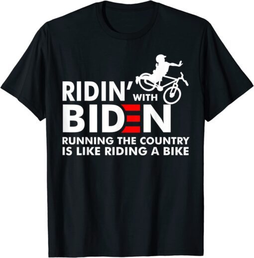 Biden Falling Off His Bicycle Riding with Biden Bike T-Shirt