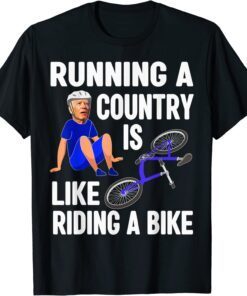 Biden Falls Off Bike Joe Biden Falling Off His Bicycle Biden Tee Shirt