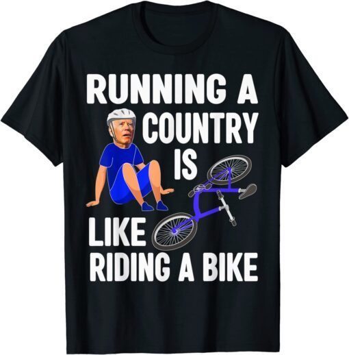 Biden Falls Off Bike Joe Biden Falling Off His Bicycle Biden Tee Shirt