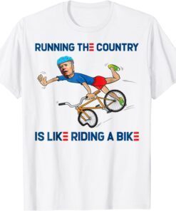 Biden falling off bicycle Bike Fall Joe Biden Tee Shirt