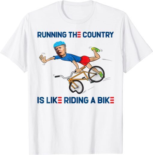 Biden falling off bicycle Bike Fall Joe Biden Tee Shirt