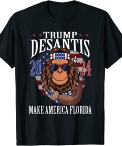 Bigfoot Support Trump DeSantis 2024 Make America Florida Tee Shirt