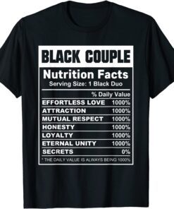 Black Couple Nutrition Facts T-Shirt