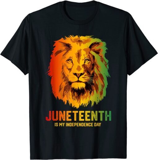 Black King Lion Father Day Juneteenth Is My Independence Day T-Shirt