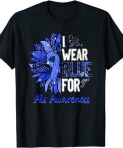 Blue leopard Sunflower I wear blue for Als Awareness Tee Shirt