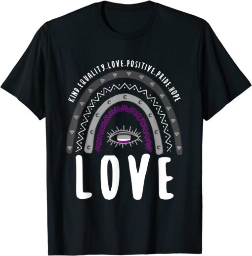 Boho Rainbow Love Ace Pride Tee Shirt