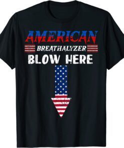 Breathalyzer 4th Of July American Flag Patriotic Tee Shirt