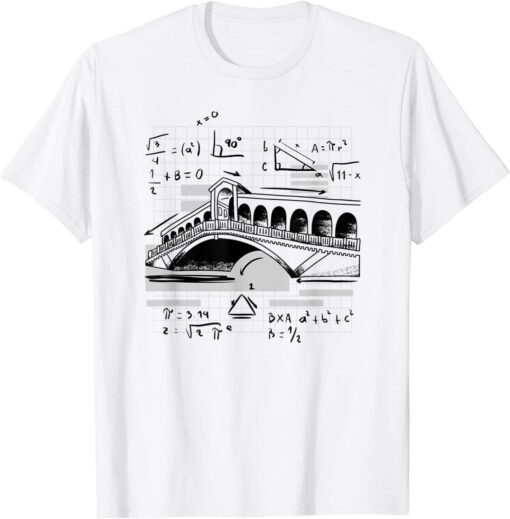 Bridge With Math Equations , Civil Engineering T-Shirt