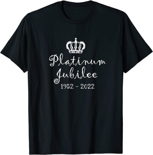 British Queen Monarchy Platinum Jubilee 1952-2022 Tee Shirt