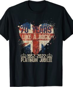 British Queen Monarchy Platinum Jubilee 70th Anniversary Tee Shirt