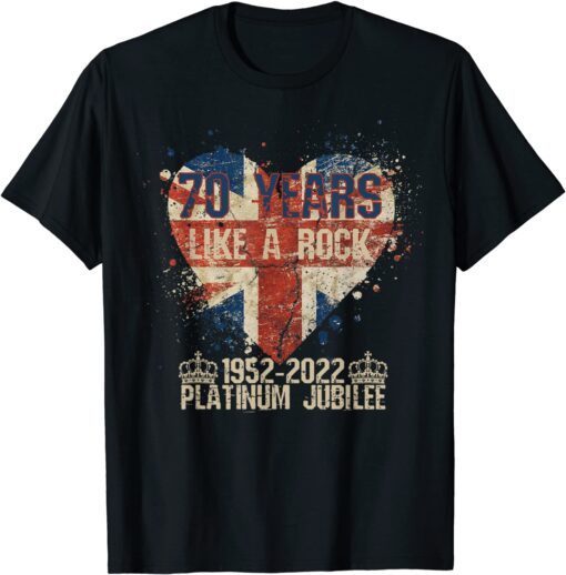 British Queen Monarchy Platinum Jubilee 70th Anniversary Tee Shirt