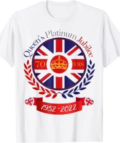 British Queen Monarchy Platinum Jubilee Union Jack Flag Tee Shirt