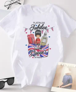 British Queen Platinum Jubilee 70 Years Platinum Jubilee 2022 Tee shirt