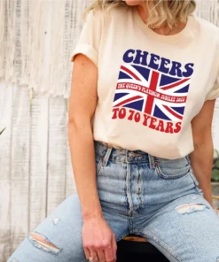 Cheers to 70 Years Union Jack Queen Tee Shirt