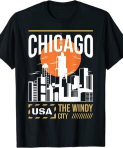 Chicago Vacation Holiday USA Flag Tee Shirt