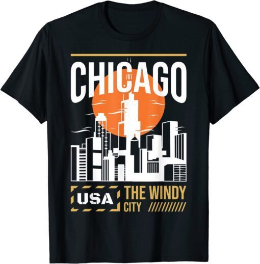 Chicago Vacation Holiday USA Flag Tee Shirt