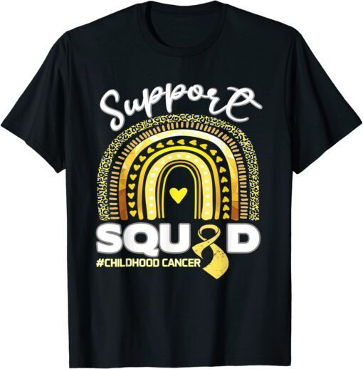 Childhood Cancer Support Squad Gold Ribbon Tee Shirt