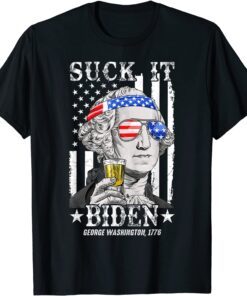 Confused Suck It Biden 4th Of July George Washington 1776 T-Shirt