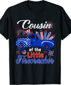 Cousin Of The Little Firecracker American Flag Pickup Truck Tee Shirt