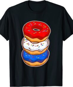 Cute American Donut Pastry Lover Baking 4th of July Doughnut Tee Shirt