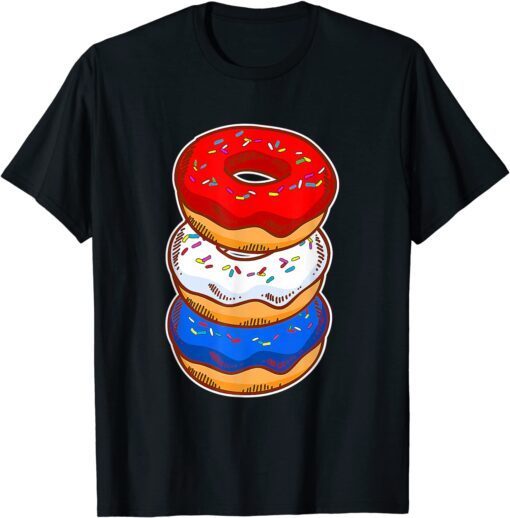 Cute American Donut Pastry Lover Baking 4th of July Doughnut Tee Shirt