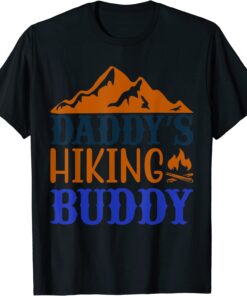 Daddy's Hiking Buddy Vintage Mountains Campfire Father's Day Tee Shirt