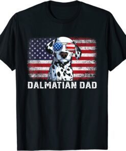 Dalmatian Dad American Flag Father's Day Tee Shirt